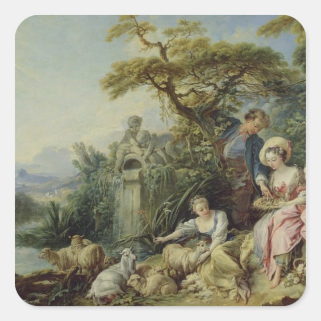 Das Geschenk des Hirten oder das Nest Quadratischer Aufkleber (Vorderseite)
