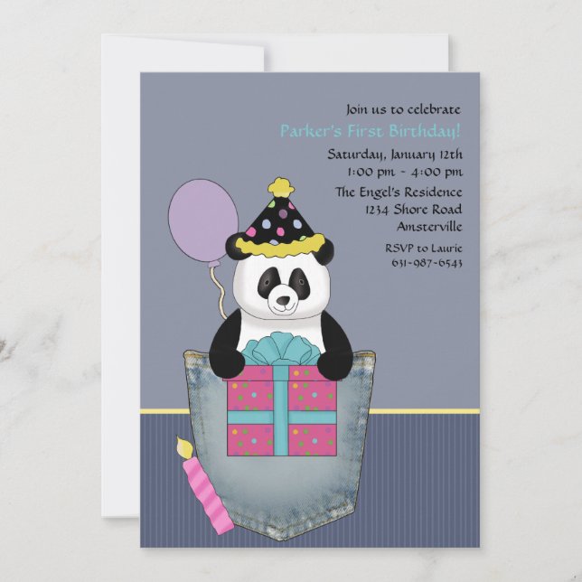 Das Geschenk des Taschen-Pandas - Einladung (Vorderseite)