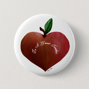 Das Geschenk-Knopf Herz-Apple-Lehrers Button