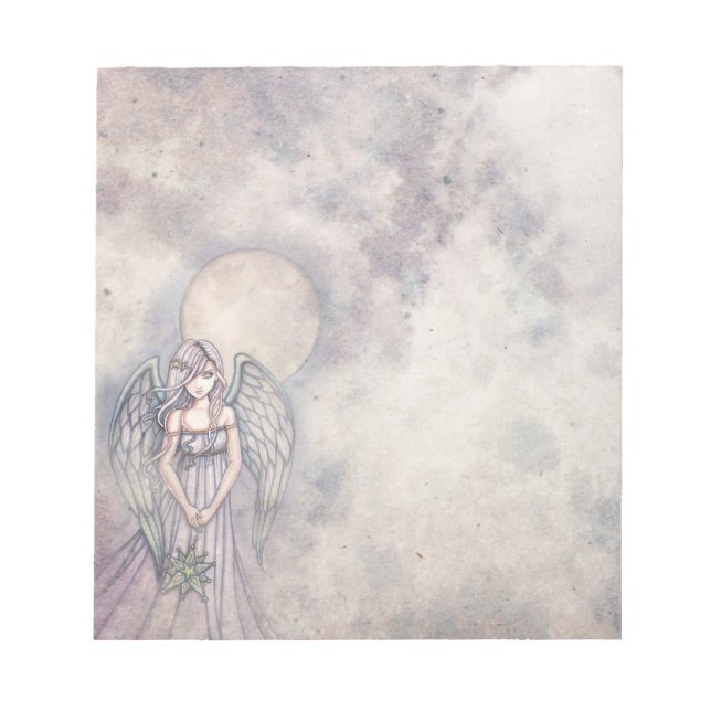 Das Geschenk lieblicher Engel mit dem Ornamentenme Notizblock (Vorderseite)