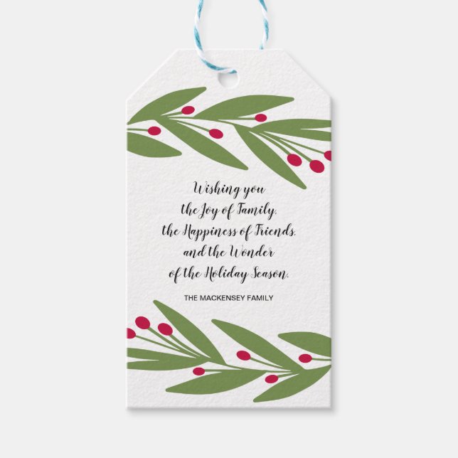 Das Geschenk-Tag der Feiertage Geschenkanhänger (Vorderseite)