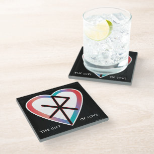 Das Geschenk von Liebe Bindrune Glass Untersetzer