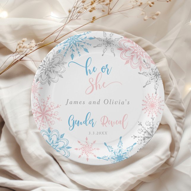 Das Geschlecht der Schneeflocken offenbart Pappteller (Von Creator hochgeladen)