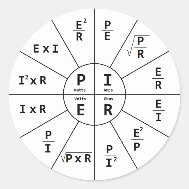 Das Gesetz von Ohm für DC Runder Aufkleber (Vorderseite)