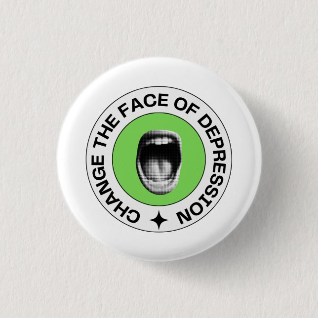 Das Gesicht der Depression_mouth ändern Button (Vorderseite)