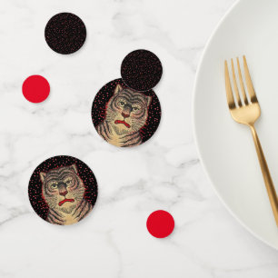 Das Gesicht des asiatischen Tiger Red Polka Dots B Konfetti