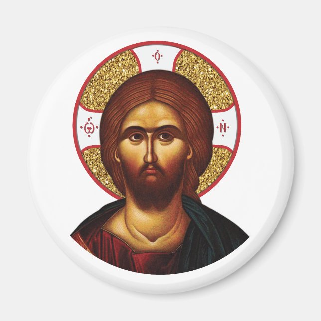 Das Gesicht des heiligen Christi-Symbols Magnet (Vorne)