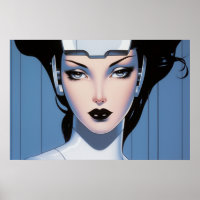 Das Gesicht einer Cyborg-Airbrush-Malerei