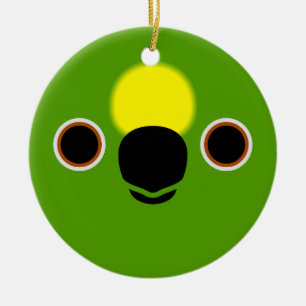 Das Gesicht einer gelb gekrönten Amazone Keramik Ornament