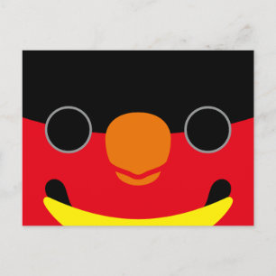 Das Gesicht einer gelben Beblätter Feiertagspostkarte