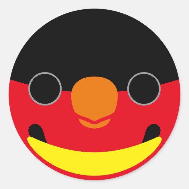 Das Gesicht einer gelben Beblätter Runder Aufkleber (Vorderseite)