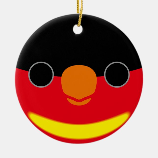 Das Gesicht einer Lila Lory Keramik Ornament (Vorne)