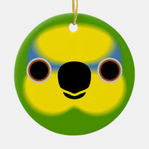 Das Gesicht einer orangefarbenen Amazone Keramik Ornament