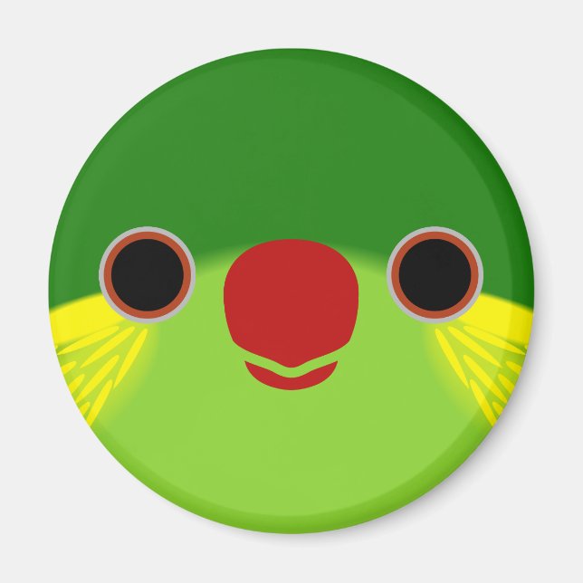 Das Gesicht einer Rot-Flankenlorike Magnet (Vorne)
