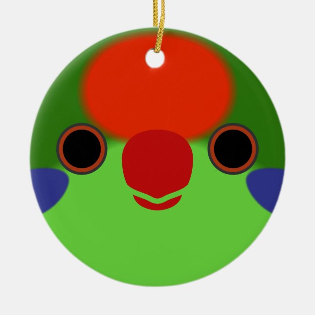 Das Gesicht einer roten Lorikeet Keramik Ornament (Vorne)