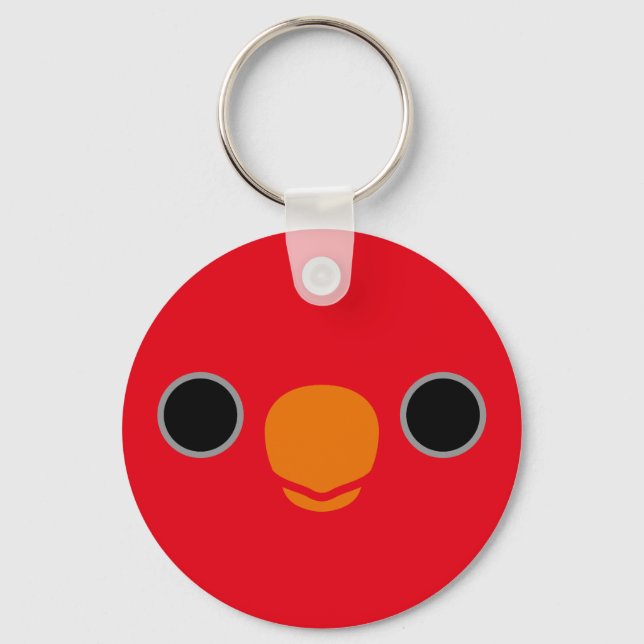 Das Gesicht einer roten Lory Schlüsselanhänger (Vorderseite)