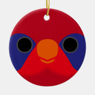 Das Gesicht einer schwarzen Lory Keramik Ornament