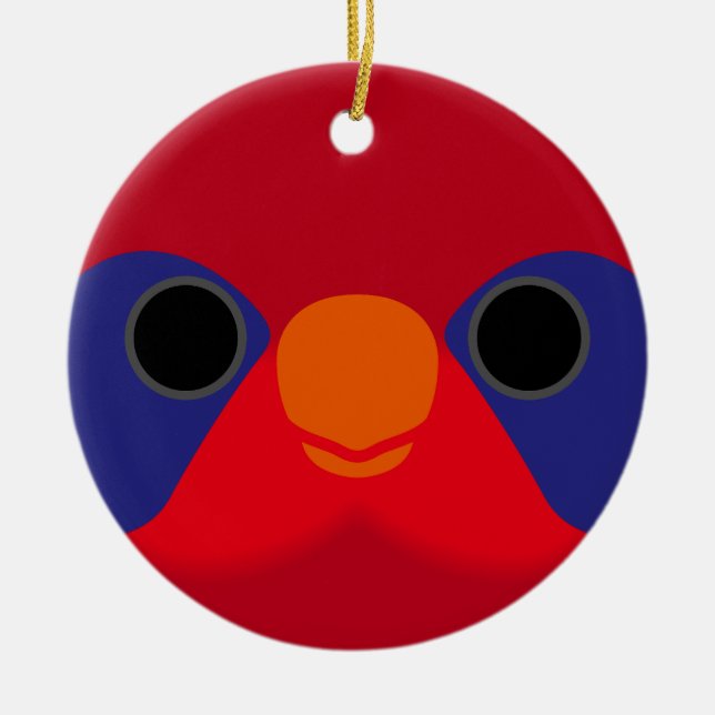 Das Gesicht einer schwarzen Lory Keramik Ornament (Vorne)