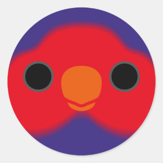 Das Gesicht einer Violetekichelorie Runder Aufkleber