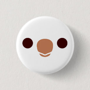 Das Gesicht eines Albino Monk Parakeet Button