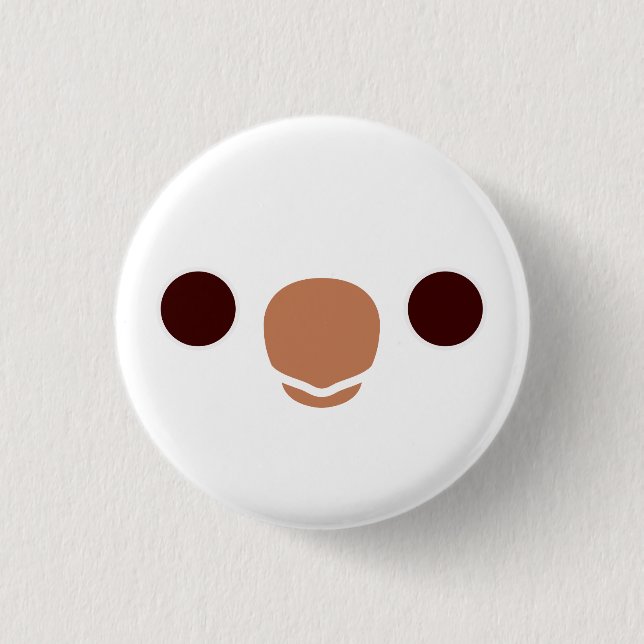 Das Gesicht eines Albino Monk Parakeet Button (Vorderseite)