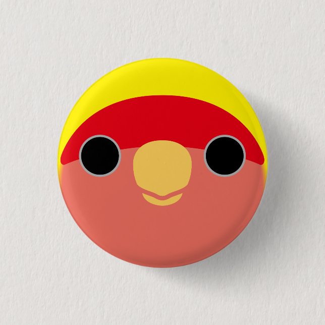 Das Gesicht eines amerikanischen gelben, pfirsichf Button (Vorderseite)