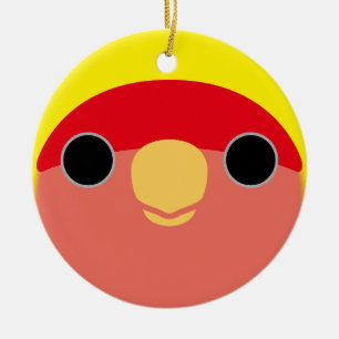 Das Gesicht eines amerikanischen gelben, pfirsichf Keramik Ornament