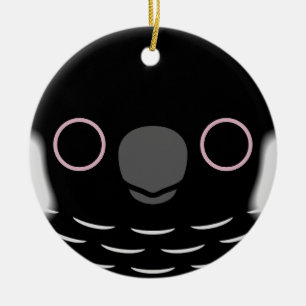 Das Gesicht eines Carnaby's schwarzen Kakadu Keramik Ornament