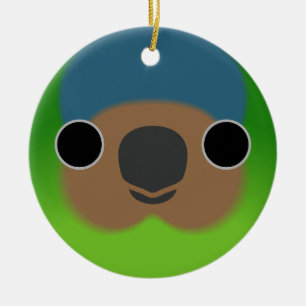 Das Gesicht eines Geelvink-Zwergpapageis Keramik Ornament