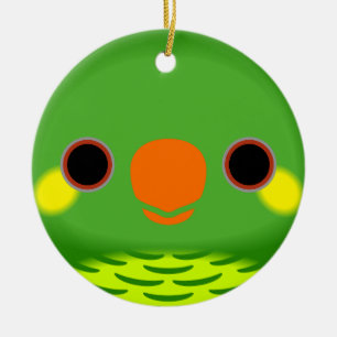 Das Gesicht eines gelbwangen Lorikeets Keramik Ornament
