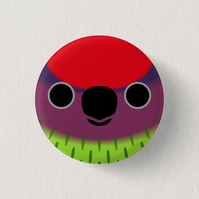 Das Gesicht eines Goldie-Lorikets Button (Vorderseite)