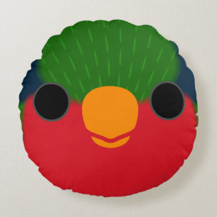 Das Gesicht eines Kuhls Lorikeet Rundes Kissen