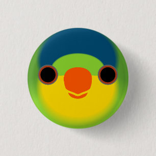 Das Gesicht eines Lorikets aus Neukaledonien Button