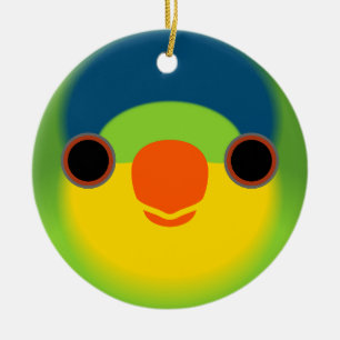 Das Gesicht eines Lorikets aus Neukaledonien Keramik Ornament