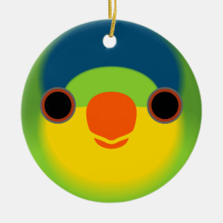 Das Gesicht eines Lorikets aus Neukaledonien Keramik Ornament