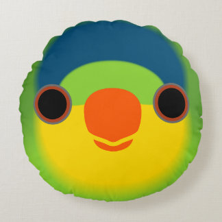 Das Gesicht eines Lorikets aus Neukaledonien Rundes Kissen