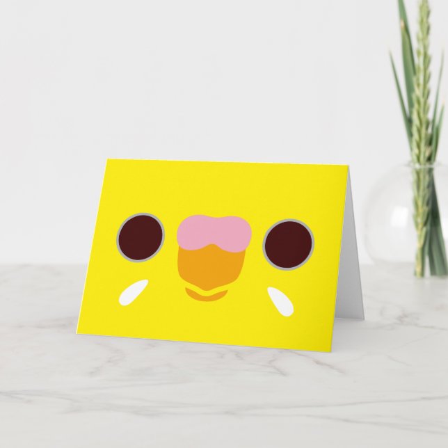 Das Gesicht eines Lutino-Budgie Karte (Vorderseite)