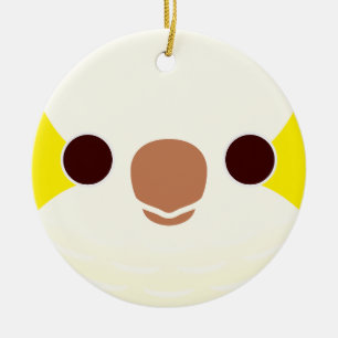 Das Gesicht eines Lutino Monk Parakeet Keramik Ornament