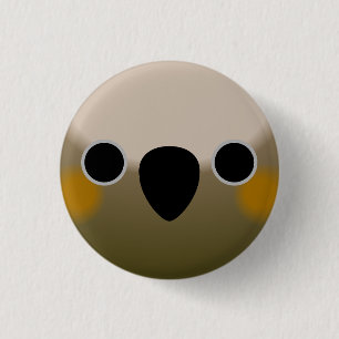 Das Gesicht eines neuseeländischen Kākā Button