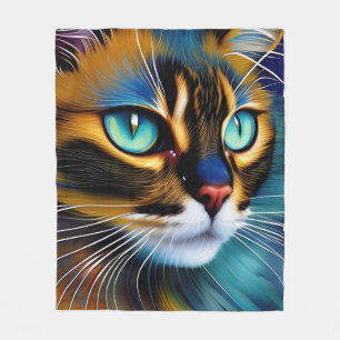 Das Gesicht eines niedlichen Lynx-Punktes Siam Fleecedecke