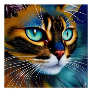 Das Gesicht eines niedlichen Lynx-Punktes Siam Poster