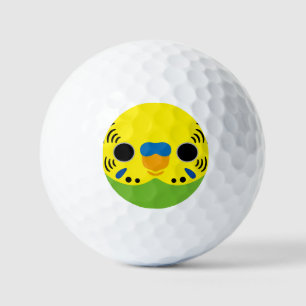 Das Gesicht eines normalen männlichen Wellensittic Golfball