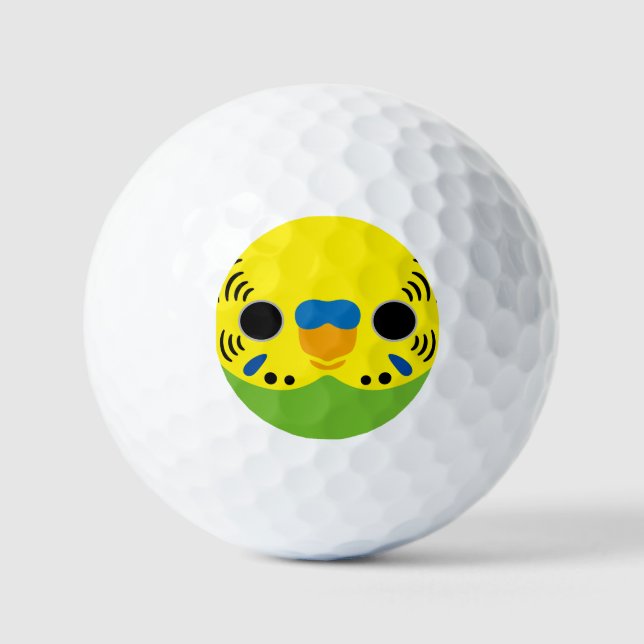 Das Gesicht eines normalen männlichen Wellensittic Golfball (Vorderseite)