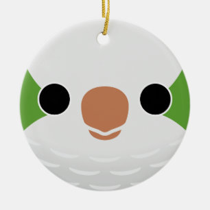 Das Gesicht eines normalen Monk Parakeet Keramik Ornament