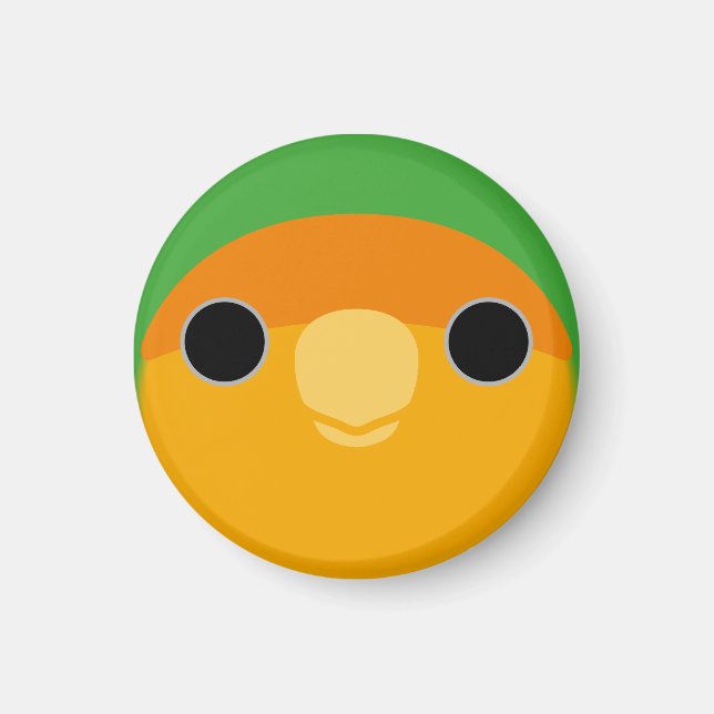 Das Gesicht eines orangefarbenen, pfirsichfarbenen Magnet (Vorne)