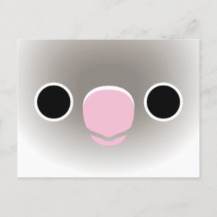 Das Gesicht eines pastellblauen Maskenvogels Feiertagspostkarte