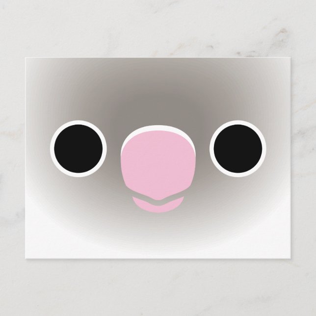 Das Gesicht eines pastellblauen Maskenvogels Feiertagspostkarte (Vorderseite)