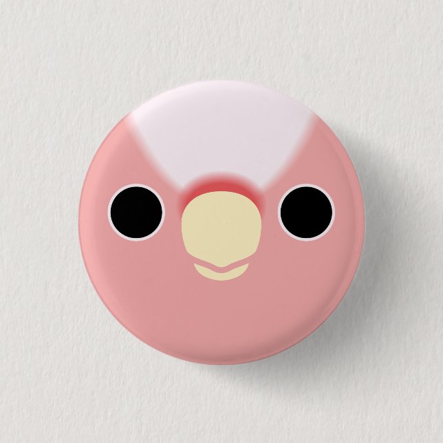 Das Gesicht eines rosa Kakados Button (Vorderseite)