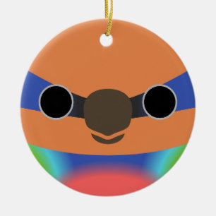 Das Gesicht eines Rotbrust-Zwergpapageis Keramik Ornament