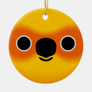 Das Gesicht eines Sonnenbehagens Keramik Ornament